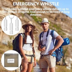 Gemscream 4 Sets Bear Bells with Whistle for Hiker, Loud Bear Bell with Silver