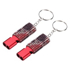 Bling Whistle, 2 Pcs&White Purple Red Rhinestone/ Red Whistle