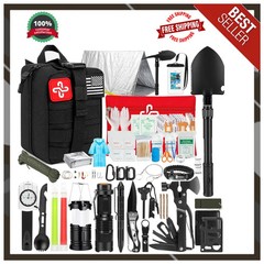 250Pcs Survival Gear First Aid Kit with Molle Bag and Emergency Tent for Camping