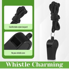 100 Pcs Coach Whistle with Lanyard, Plastic Emergency Whistle Bulk Loud Sound…
