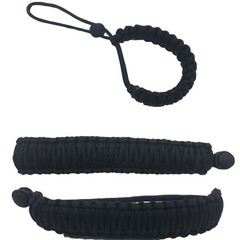 Outdoor Survival Camera Umbrella Rope Bracelet Handmade Black Paracord Rope