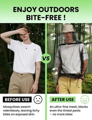 Outdoor Mosquito Jacket Mesh Net Bug Hooded Suit Body Protection