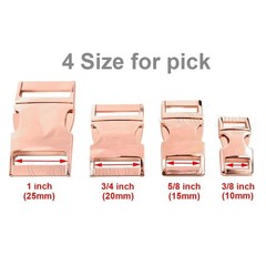 4pcs 10mm 15mm 20mm 25mm Metal Side Release Buckles for Pet Dog Cat Collar DIY