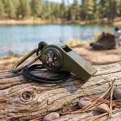 Military Survival Whistles 5Pcs 3-in-1 Tool with Compass & Thermometer
