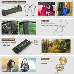 238-Pcs Professional Survival Kit with Tactical Pouch & Emergency Tent