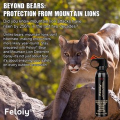 Feloiy 11 oz. Bear Repellent Spray, 30 ft Range NEW EPA Approved