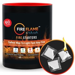 Instant Fire Starter – 100% Waterproof, Odorless & Non-Toxic – 60 Pouches for BB