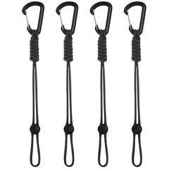 4-Pack Paracord Keychains with Clips[Black]