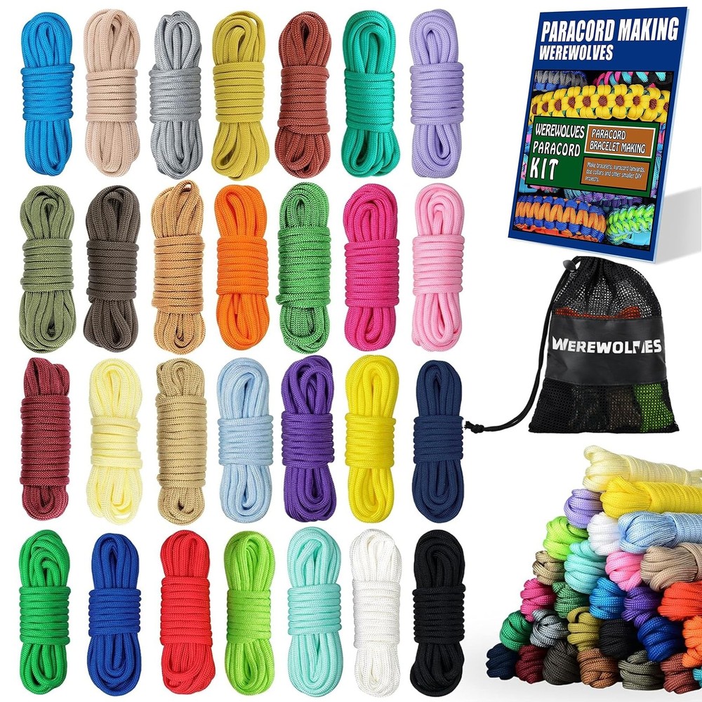 WEREWOLVES 28 Colors Paracord 550 Combo Crafting Kits 10 feet, 28 Colors-joy