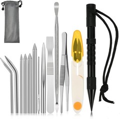 buygoo 14pcs paracord stitching set stainless steel lacing needles fid knotter t