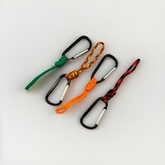 Set of 4 Lightweight Nylon Paracord Key Chains – Green, Orange, Multicolor