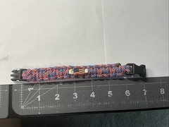 Paracord Bracelet USA Flag Red White Blue 7in. Patriotic.