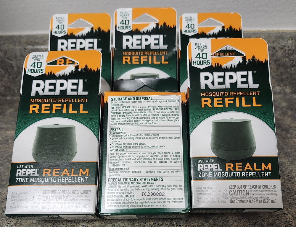Repel Realm Zone Mosquito Repellent Refills- Refill 6 Pack Bundle Lot