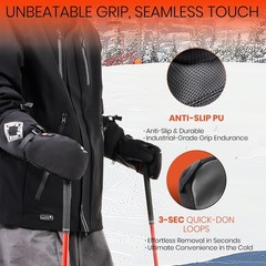 SURGOAL Heated Mittens for Men, 22.2WH Battery 7.4V 3000mAh Large, Black
