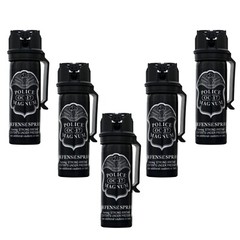 5 POLICE MAGNUM Pepper Spray Self Defense 3oz FlipTop Belt Clip Tactical Fogger