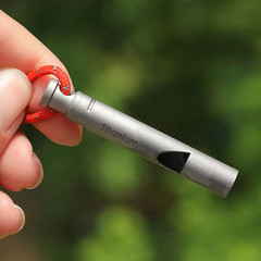 Titanium Emergency Whistle with Lanyard Outdoor Camping Exploring Portable Loud
