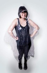Rain Poncho’s Clear Plastic with Drawstring Hood 50″‘ x 80″ Double Thick (1)