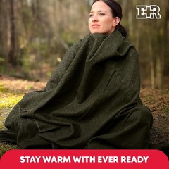 Military Wool Blanket 95% Wool Washable Perfect Outdoors Picnics Travel Car &