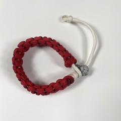 Handmade Braided Adjustable Paracord Bracelet in Red White New