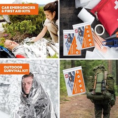 Mantas Emergencia Mylar 5/10Pzs Termicas Supervivencia 84x64in Camping PrimerosA