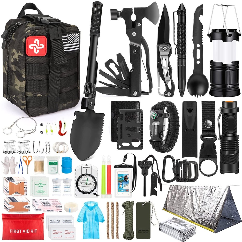 Survival Kit, 250Pcs Survival Gear First Aid Kit with Molle System Compatible…