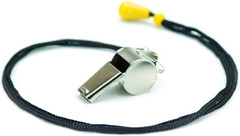 Crown Sporting Goods SCOA-001 Stainless Steel Whistle with Lanyard – Great for C
