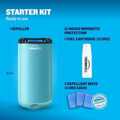 New Thermacell Fuel-ZoneGuard Base Mosquito Repeller 2-Pack 15FT Zone Blue Teal