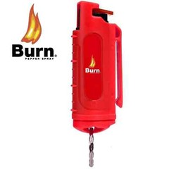 BURN Pepper Spray 1/2oz Self Defense Keychain Safety Lock Molded Red 2 Pack