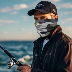 Bilymate Grey Camo Cooling Neck Gaiter – UPF 50+ Sun One Size, Multicolor