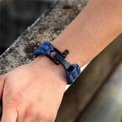 Men’s Outdoor Camping Survival Parachute Rope Paracord Bracelet Stainless Steel