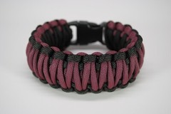 550 Paracord Survival Bracelet King Cobra Black/Burgundy «Made in the USA»
