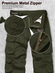 Men’s BDU Casual Military Pants, Tactical Wild Army 34, Cotton Green