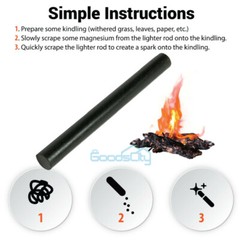 Lot Outdoor Survival Ferrocerium Flint Fire Starter Magnesium Ferro Rod Camping