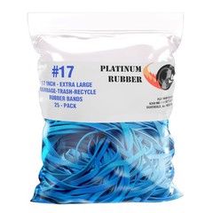Garbage Trash Can Rubber Bands Blue Large Size 17″ x 0.25″ (Pack of 25),