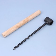 Outdoor Survival Hand Drill Carbon Steel Manual Auger Drill Self-Tapping Wood Pu