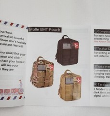 AOKIWO 200 Piece Emergency Survival Kit MOLLE Rip Away IFAK Pouch Brown