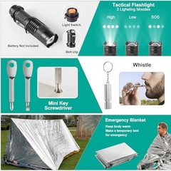 20-in-1 Survival Kit – Emergency Outdoor Gear, Compact Multi-Tool Set, Camping E