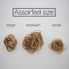 BAZIC Rubber Bands, Assorted Size 2 Oz./ 56.70 g, Made in USA 1-Pack, Beige