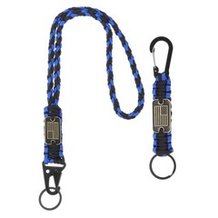 Paracord Keychain Carabiners Clip, 2Pcs& 19.7/6″ & Blue and Black