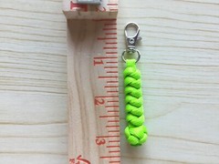 Neon Green Paracord Snake Wave & Diamond Knot Zipper Pull with Clip – Set of 4