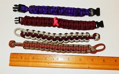 Lot of 4 7″ Paracord Bracelets in Assorted Colors Lot 2of6