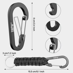 Paracord Keychain for Men Women Paracord Carabiner Backpack Keychain with Alu…