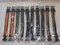 Resaler lot of 10 7 in 1 Paracord Survival Bracelet w Compass & Whistle Bracelet