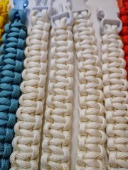 Handmade Paracord Survival Bracelets Adult Bulk Cobra Weave Yellow Pink Lot 20