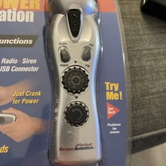 Ready America Emergency Power Station- Crank Power-No Batteries- 4 Functions NEW