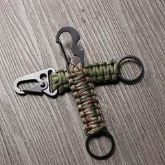 Outdoor Keychain Ring Camping Carabiner Military Paracord Cord Rope Camping