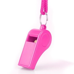 Hipat Loud Sports Whistle with Lanyard – High-Pitched Pink Plastic