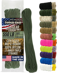 550 Paracord, Type III Mil-Spec Nylon Rope – 50 Ft Camo Green Tactical Survival