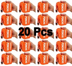 20 Pcs Outdoor Emergency Poncho Raincoat, Survival Camping Bivvy Blanket Whistle