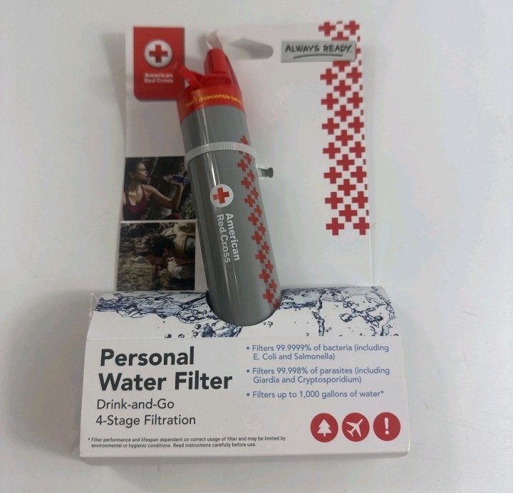 American Red Cross 4-Stage Personal Water Filter 99.99% Filtration BPA-Free